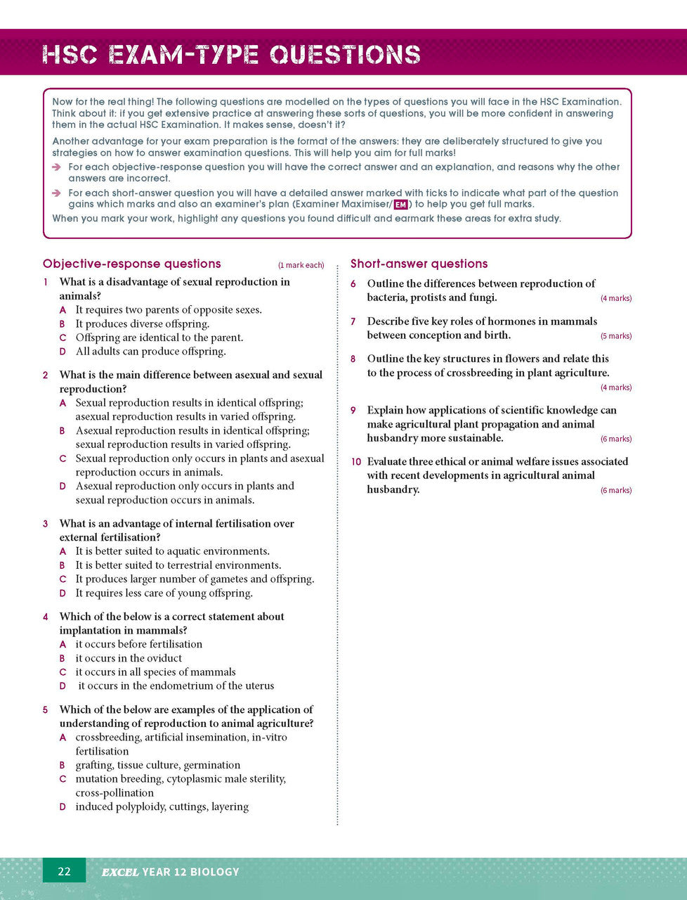 Excel HSC Year 12 Biology Study Guide