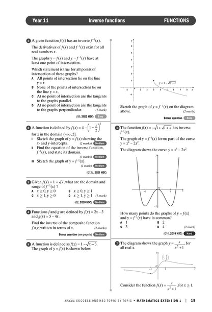 Excel Success One HSC Year 12 Mathematics Extension 1 (2023 Edition)