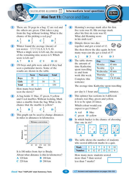 Excel Year 7 NAPLAN*-style Numeracy Tests