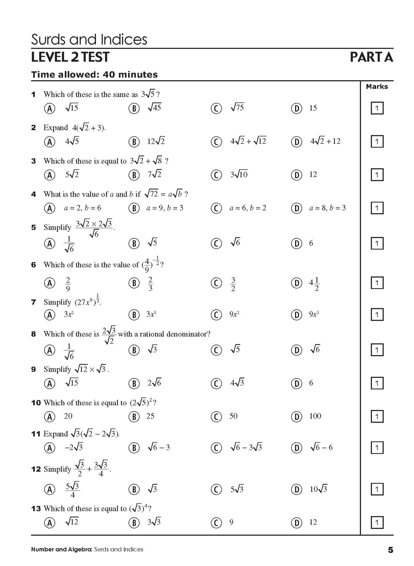 Excel Tests - Mathematics Practice Tests Year 10