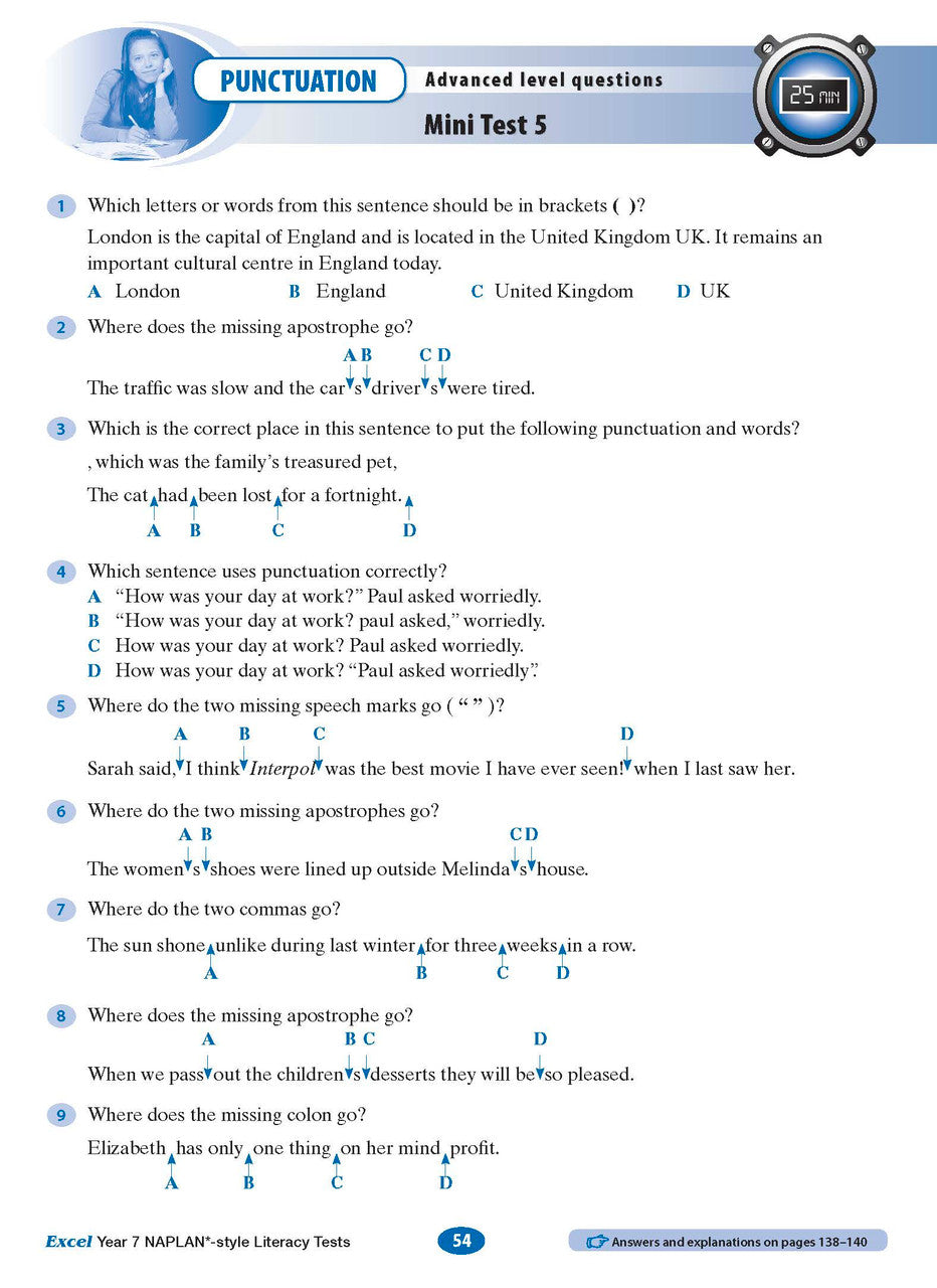 Excel Year 7 NAPLAN*-style Literacy Tests