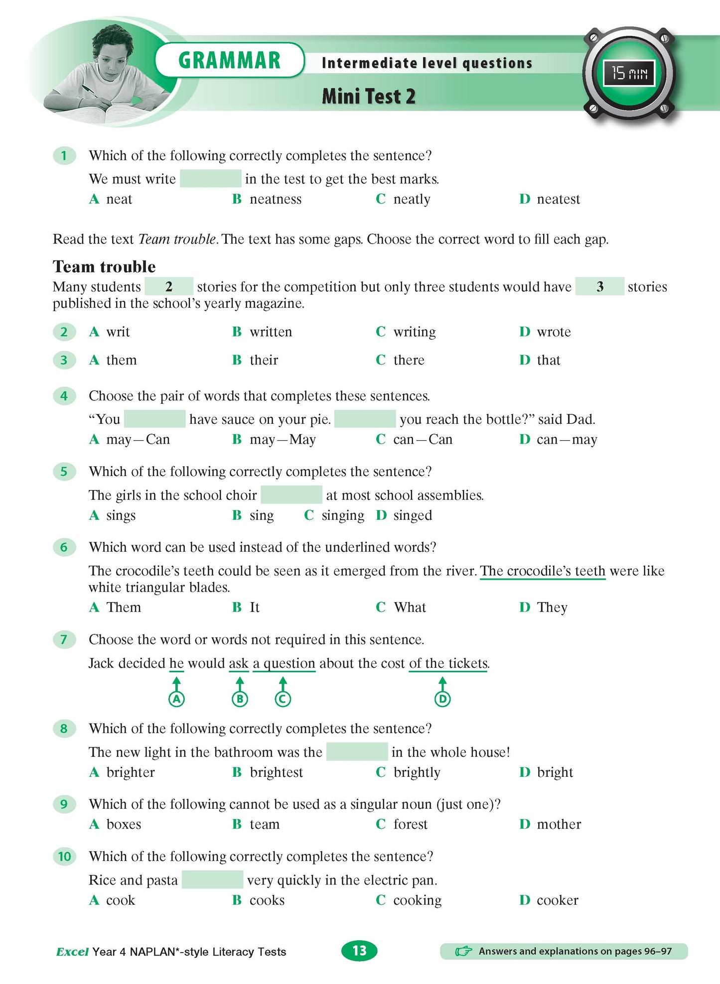 Excel Year 4 NAPLAN*-style Literacy Tests