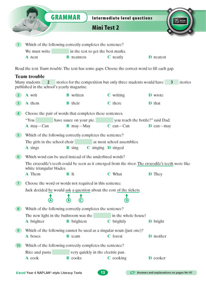 Excel Year 4 NAPLAN*-style Literacy Tests