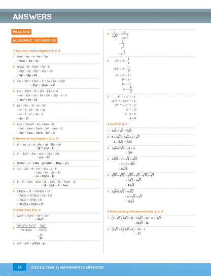 Excel HSC Year 11 Mathematics Advanced Study Guide