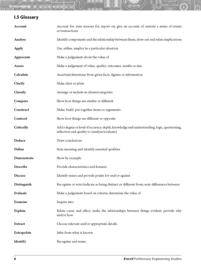 Excel HSC Year 11 Engineering Studies