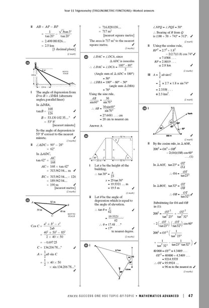 Excel Success One HSC Year 12 Mathematics Advanced (2023 Edition)