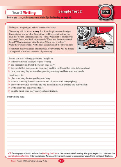 Excel Year 3 NAPLAN*-style Literacy Tests