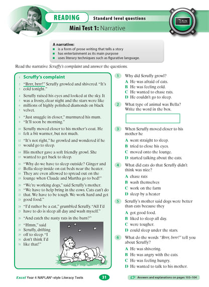 Excel Year 4 NAPLAN*-style Literacy Tests