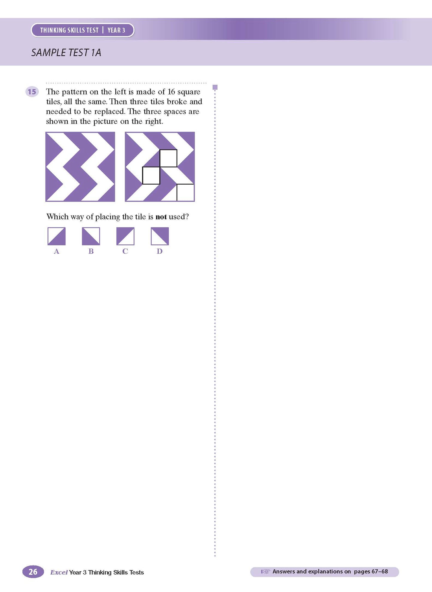 Excel Test Skills - Thinking Skills Tests Year 3