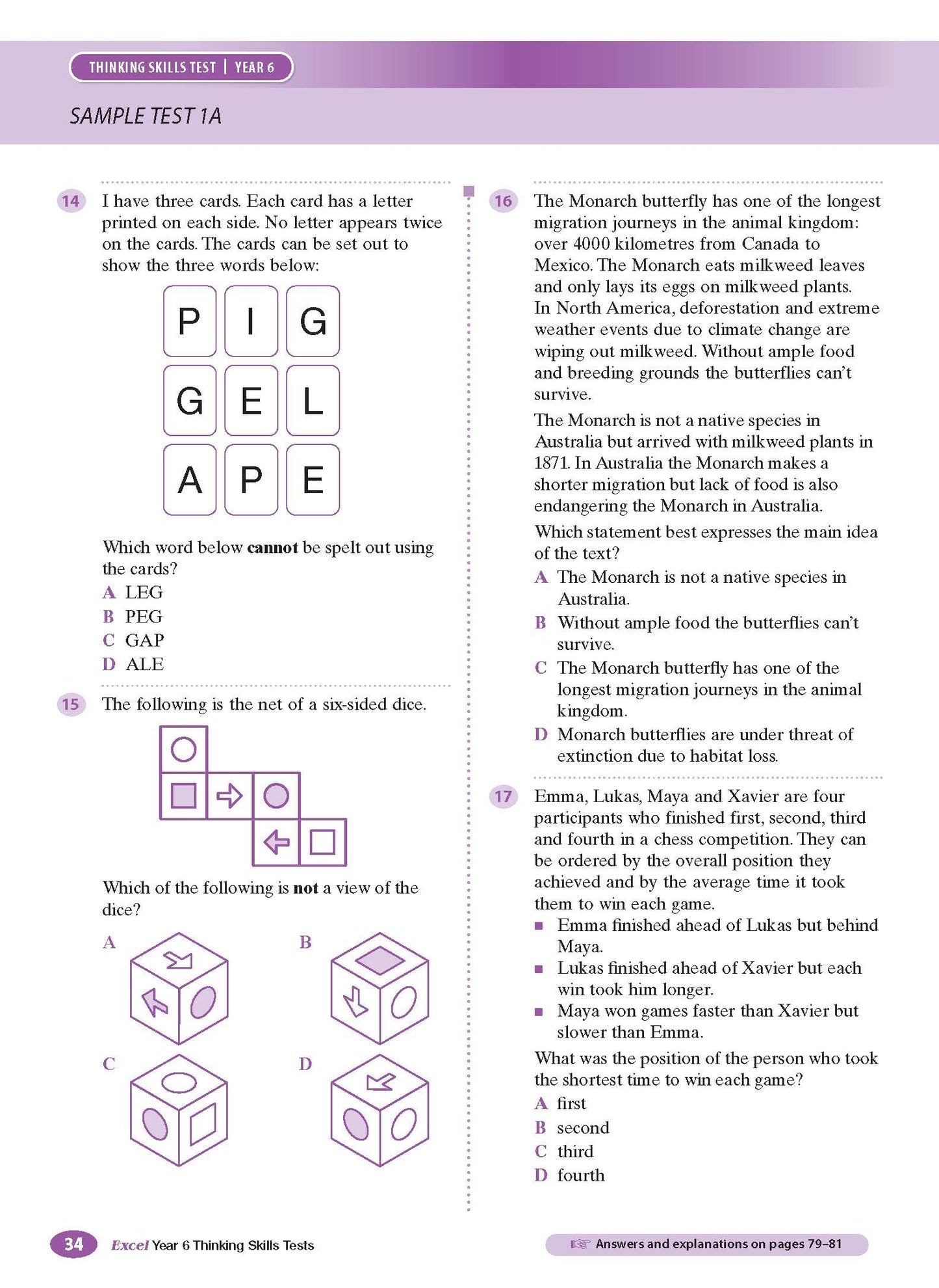 Excel Test Skills - Thinking Skills Tests Year 6