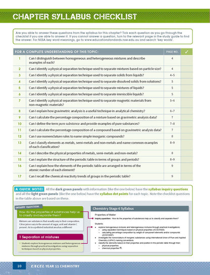 Excel HSC Year 11 Chemistry Study Guide