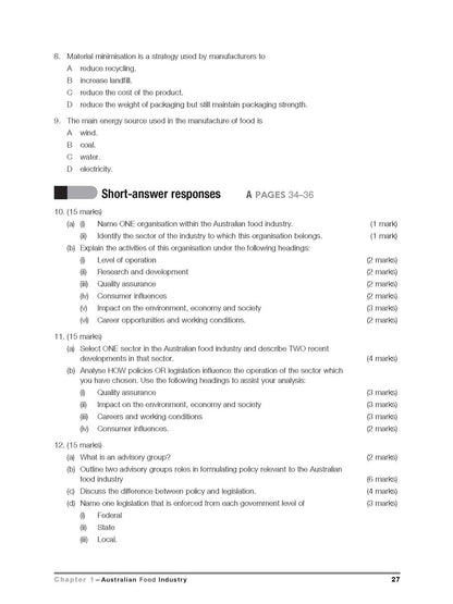 Excel HSC Year 12 Food Technology Study Guide
