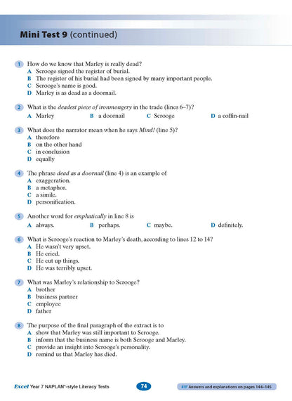 Excel Year 7 NAPLAN*-style Literacy Tests