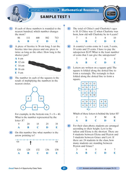 Excel Opportunity Class Tests Years 3-4