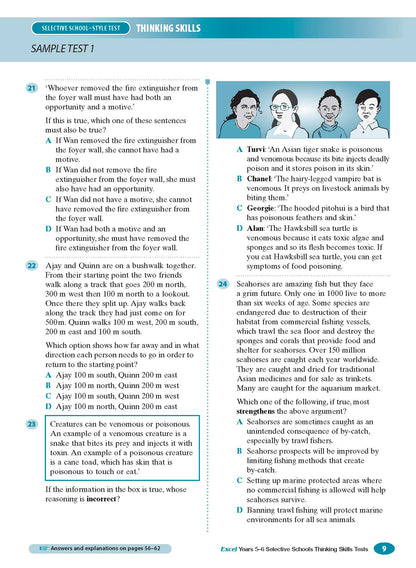Excel Selective Schools and Scholarship Thinking Skills Tests Years 5-6