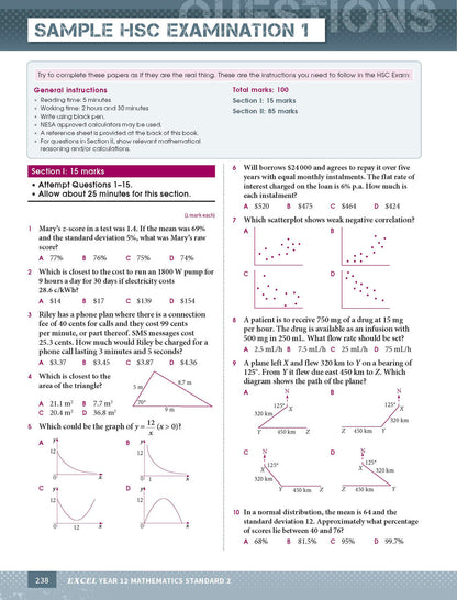 Excel HSC Year 12 Mathematics Standard 2 Study Guide