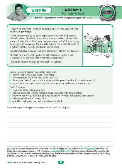 Excel Year 4 NAPLAN*-style Literacy Tests