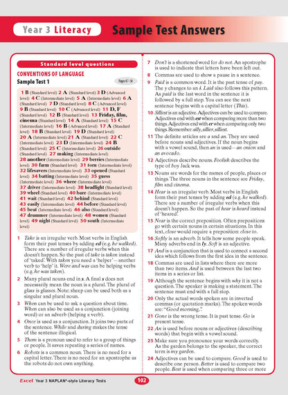 Excel Year 3 NAPLAN*-style Literacy Tests