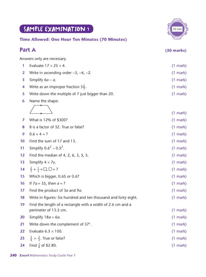 Excel Study Guide - Mathematics Year 7