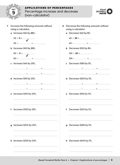 Excel Snowball - Maths Year 8