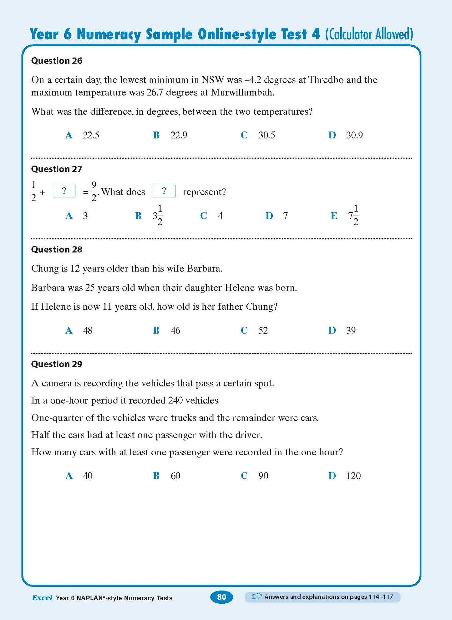 Excel Year 6 NAPLAN*-style Numeracy Tests