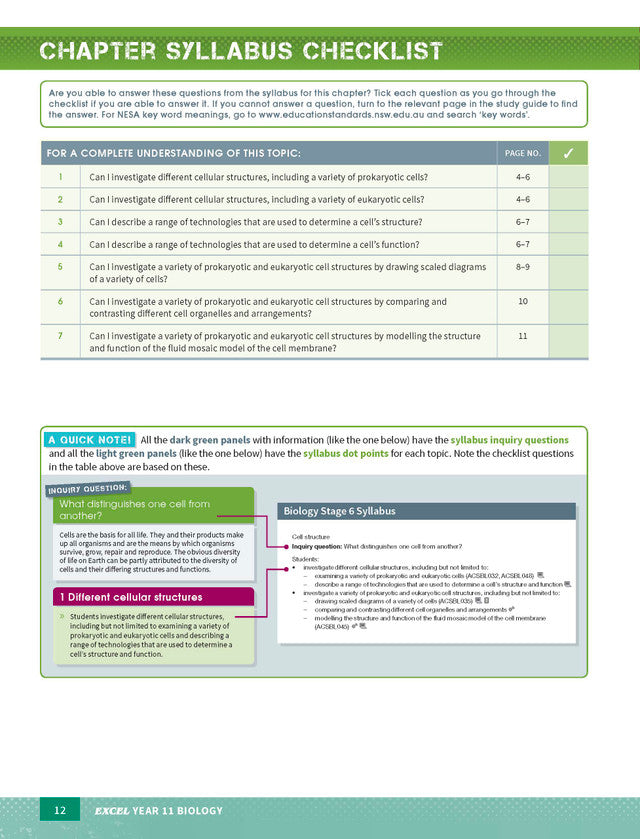 Excel HSC Year 11 Biology Study Guide