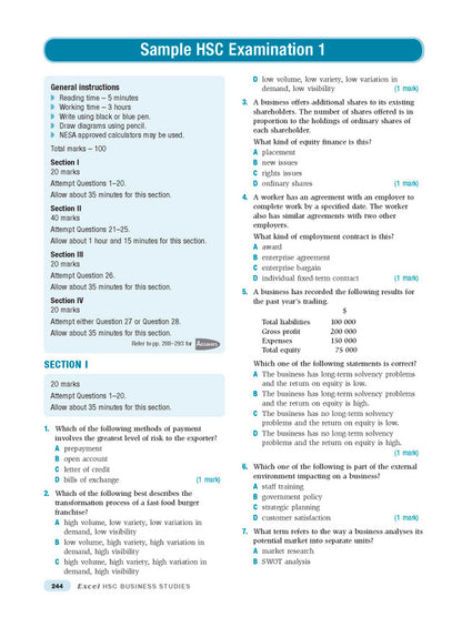 Excel HSC Year 12 Business Studies Study Guide