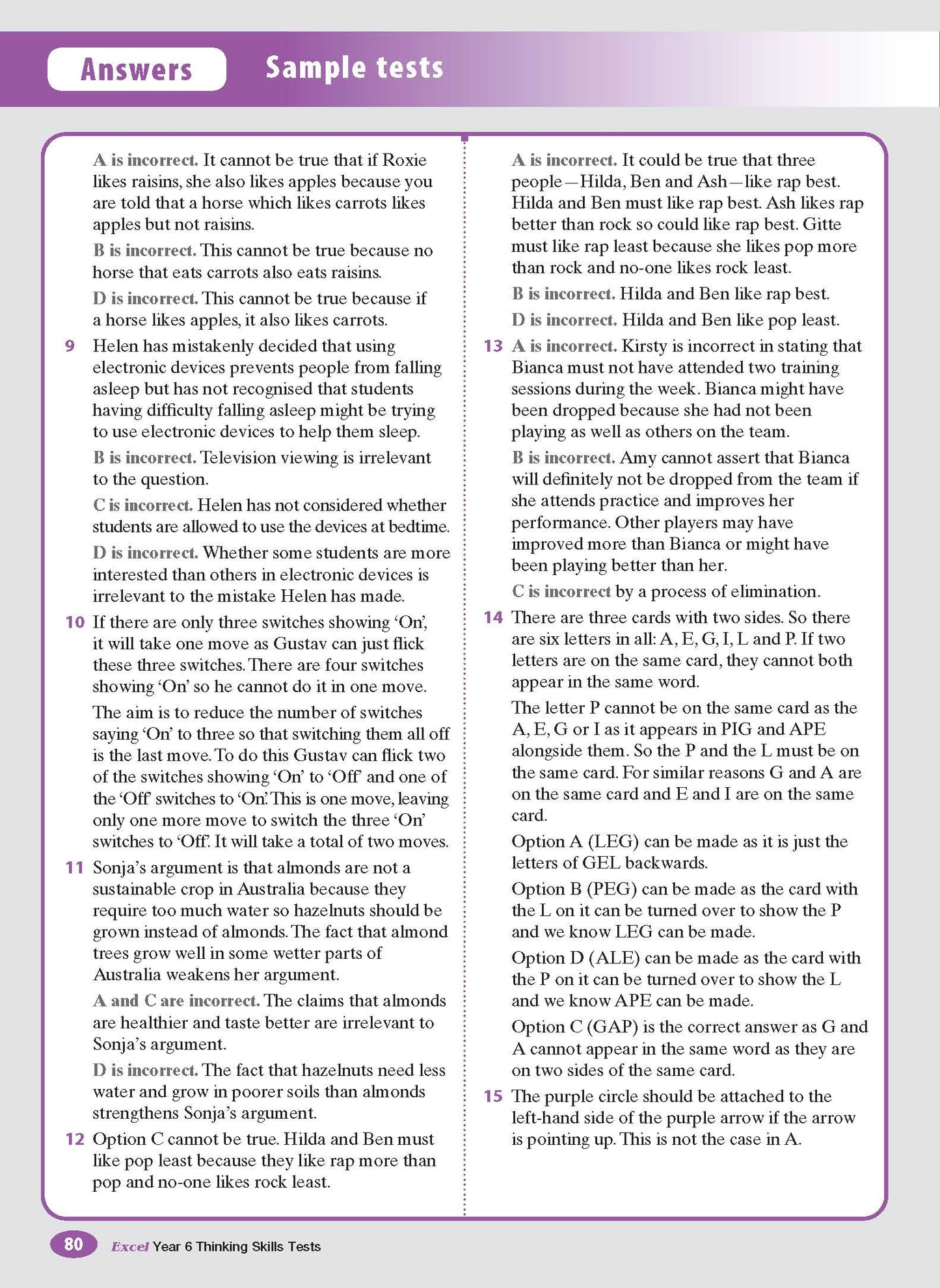 Excel Test Skills - Thinking Skills Tests Year 6