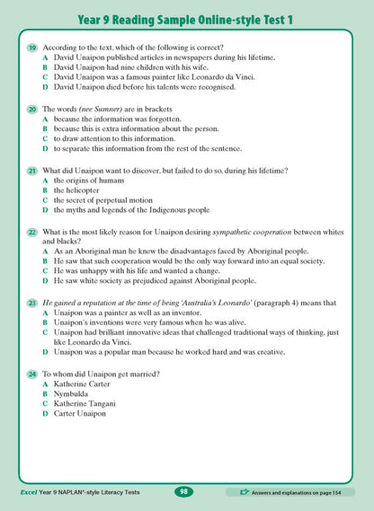 Excel Year 9 NAPLAN*-style Literacy Tests