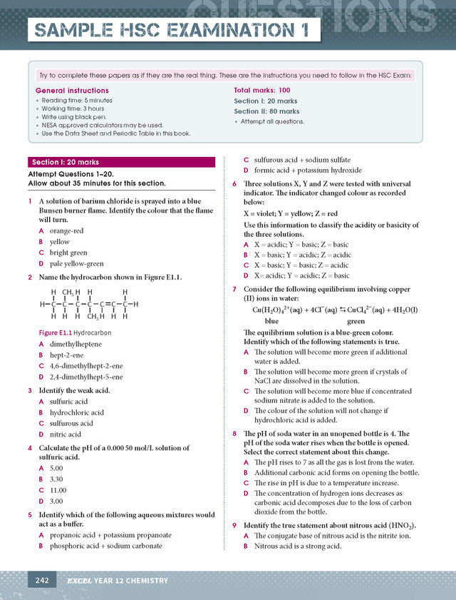 Excel HSC Year 12 Chemistry Study Guide