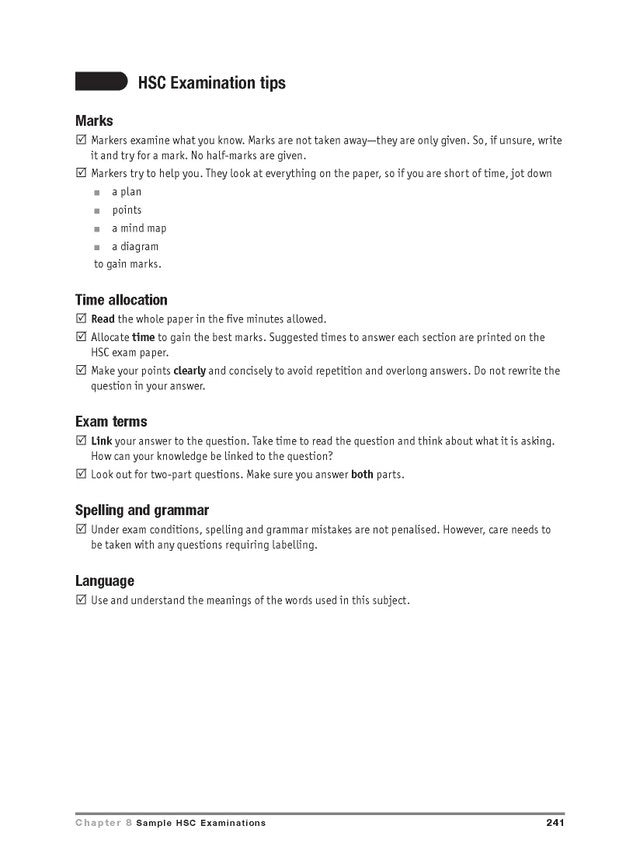Excel HSC Year 12 Hospitality Study Guide
