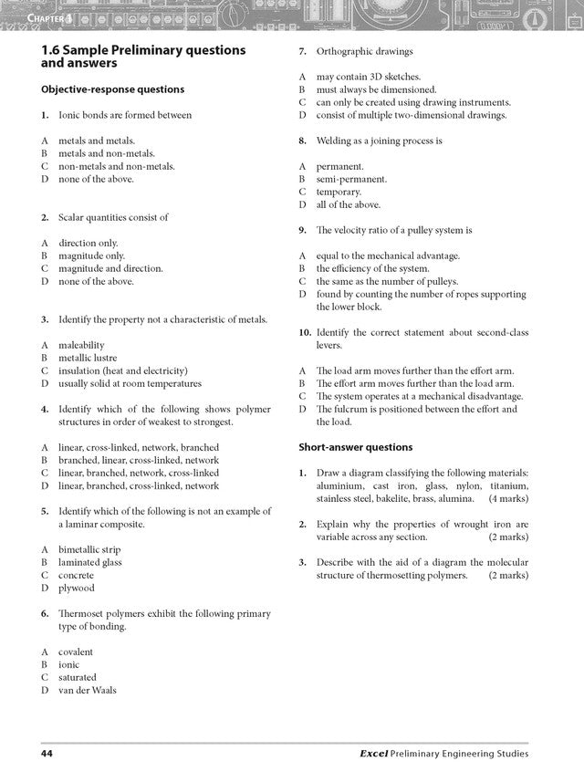 Excel HSC Year 11 Engineering Studies