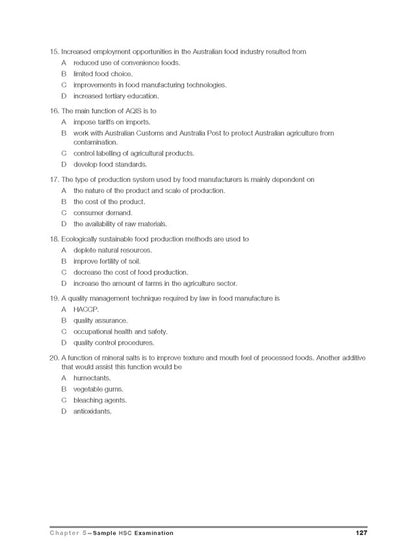 Excel HSC Year 12 Food Technology Study Guide