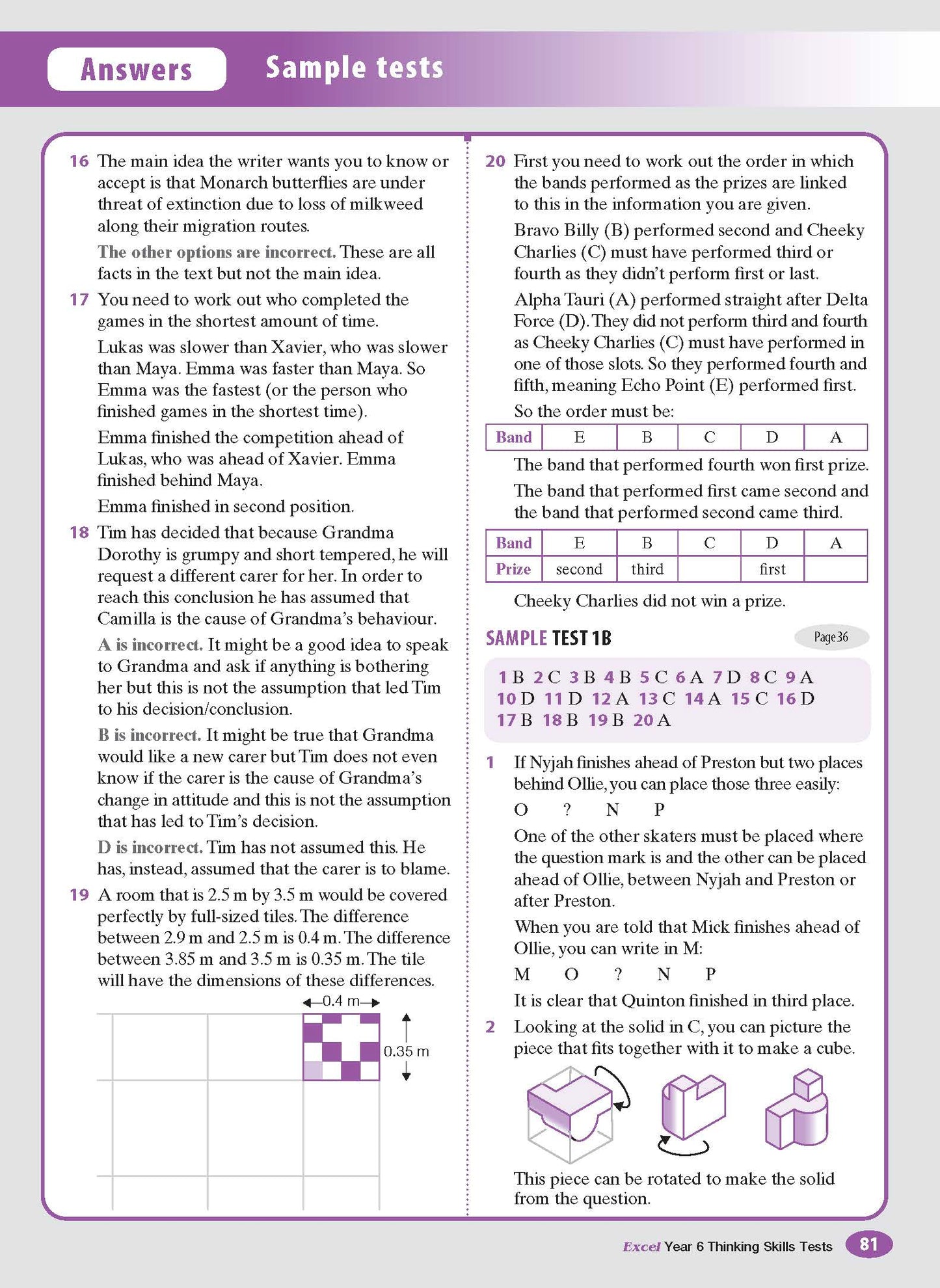 Excel Test Skills - Thinking Skills Tests Year 6