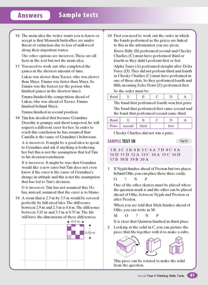 Excel Test Skills - Thinking Skills Tests Year 6