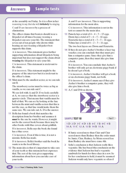 Excel Test Skills - Thinking Skills Tests Year 3