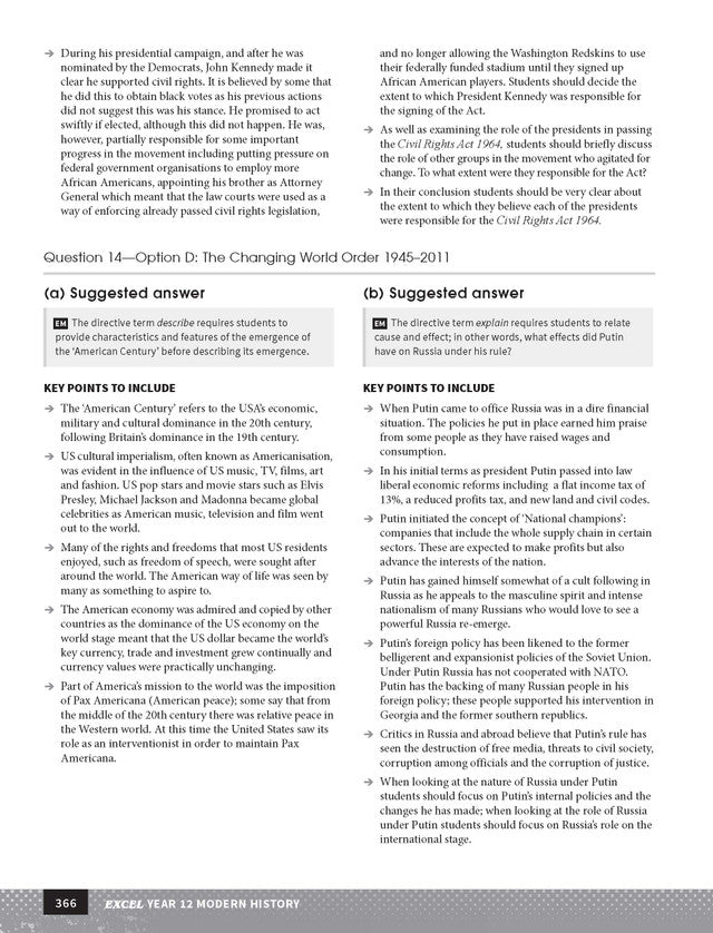 Excel HSC Year 12 Modern History Study Guide