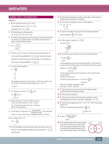 Excel HSC Year 11 Standard Mathematics Study Guide