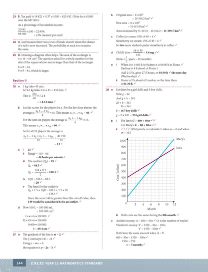 Excel HSC Year 11 Standard Mathematics Study Guide