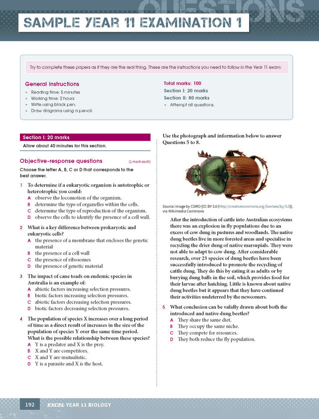 Excel HSC Year 11 Biology Study Guide