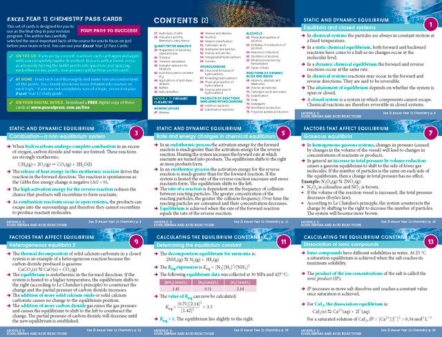 Excel HSC Year 12 Chemistry Study Guide
