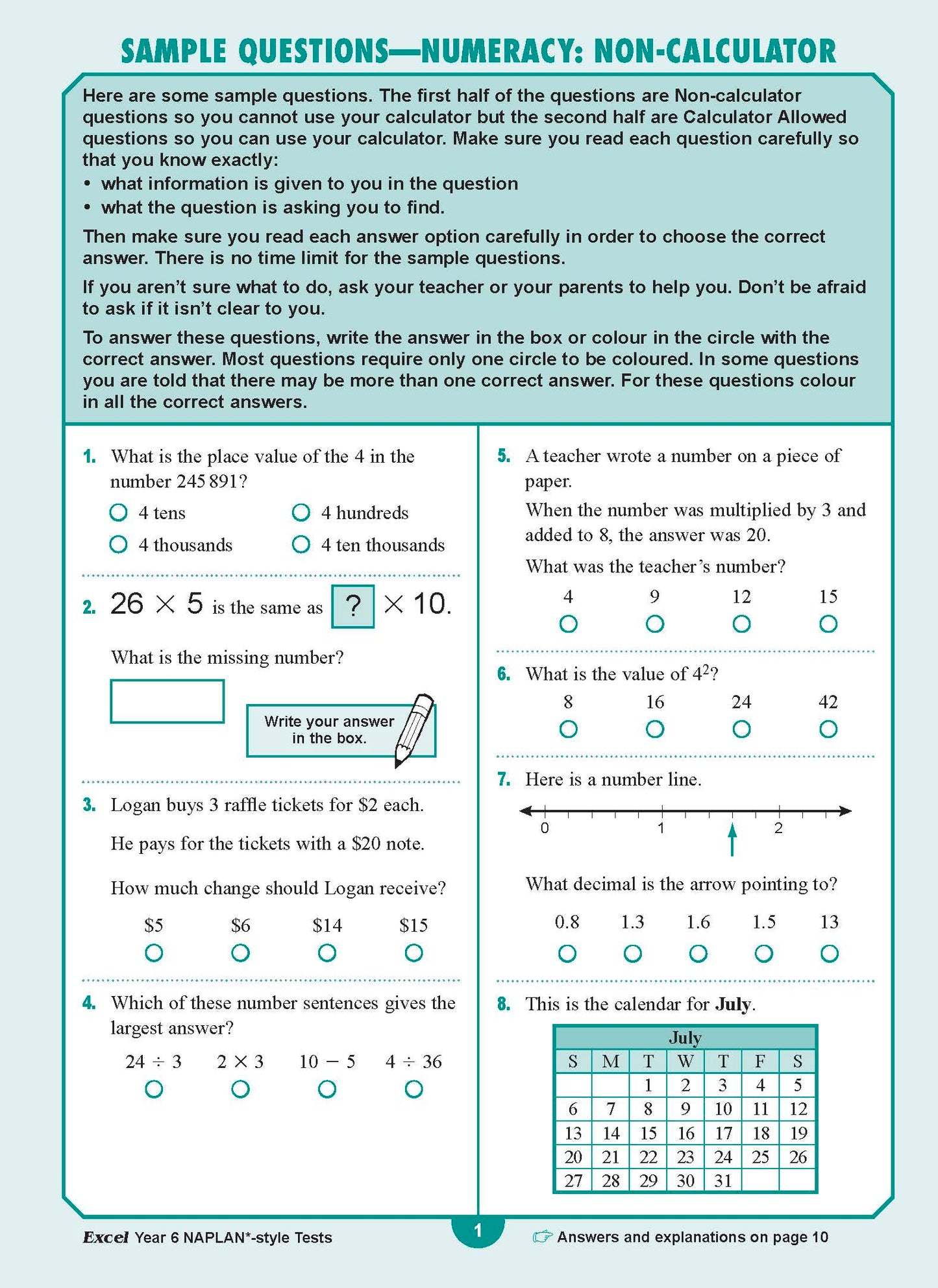 Excel Year 6 NAPLAN*-style Tests