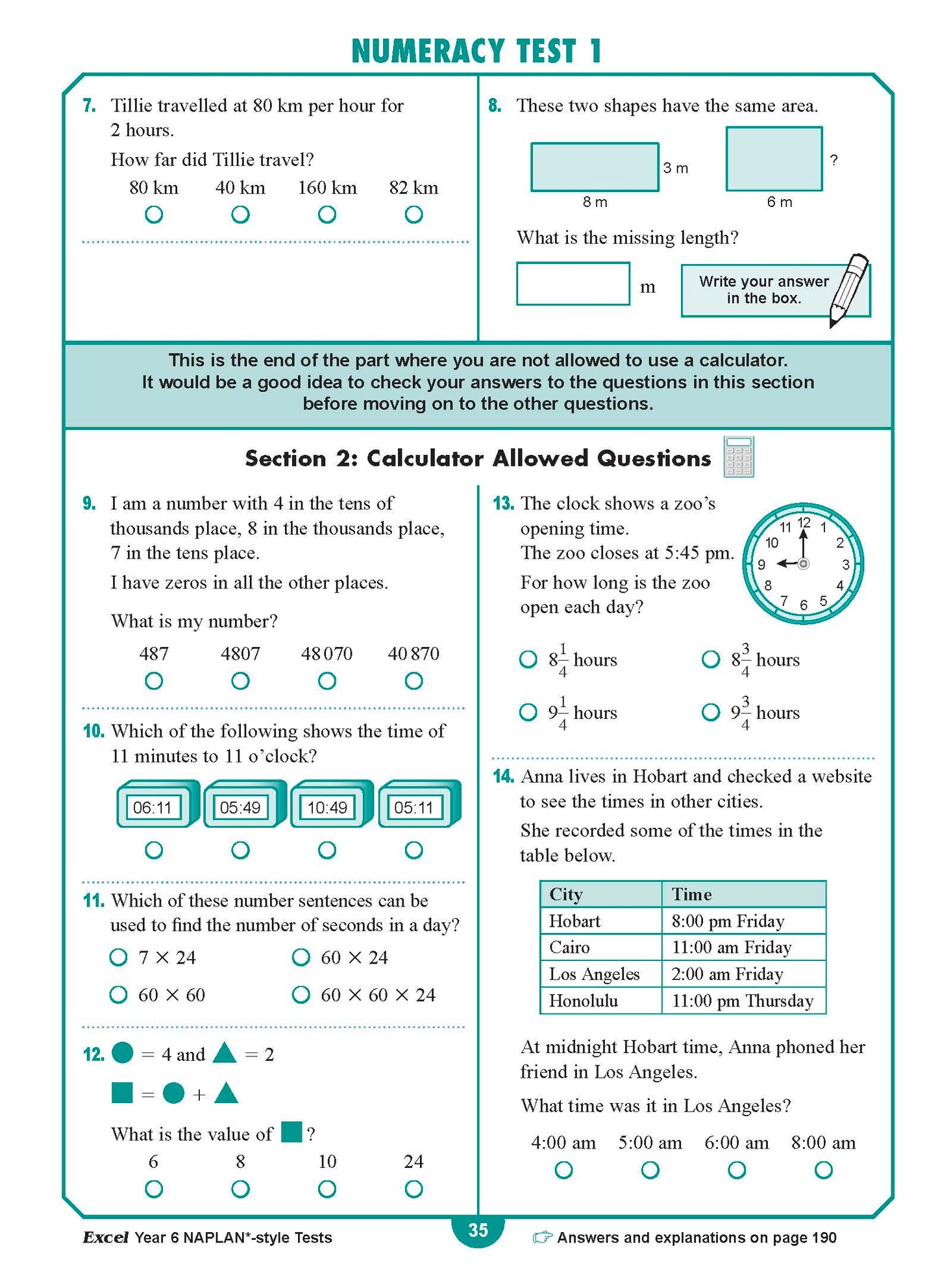 Excel Year 6 NAPLAN*-style Tests