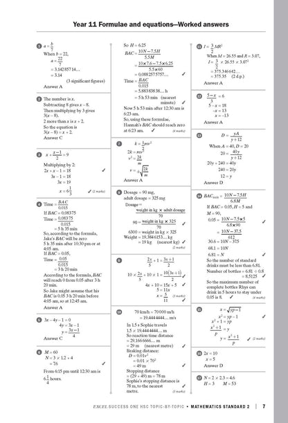 Excel Success One HSC Year 12 Mathematics Standard 2 (2022 Edition)