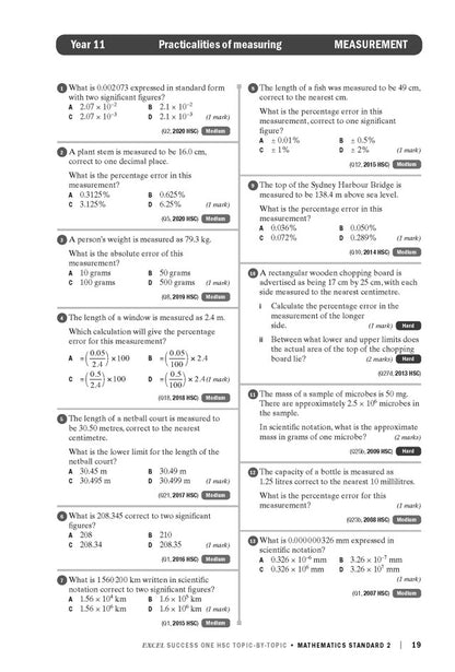 Excel Success One HSC Year 12 Mathematics Standard 2 (2022 Edition)