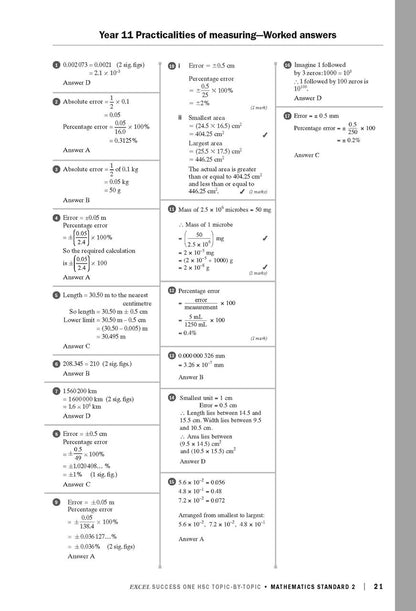 Excel Success One HSC Year 12 Mathematics Standard 2 (2022 Edition)