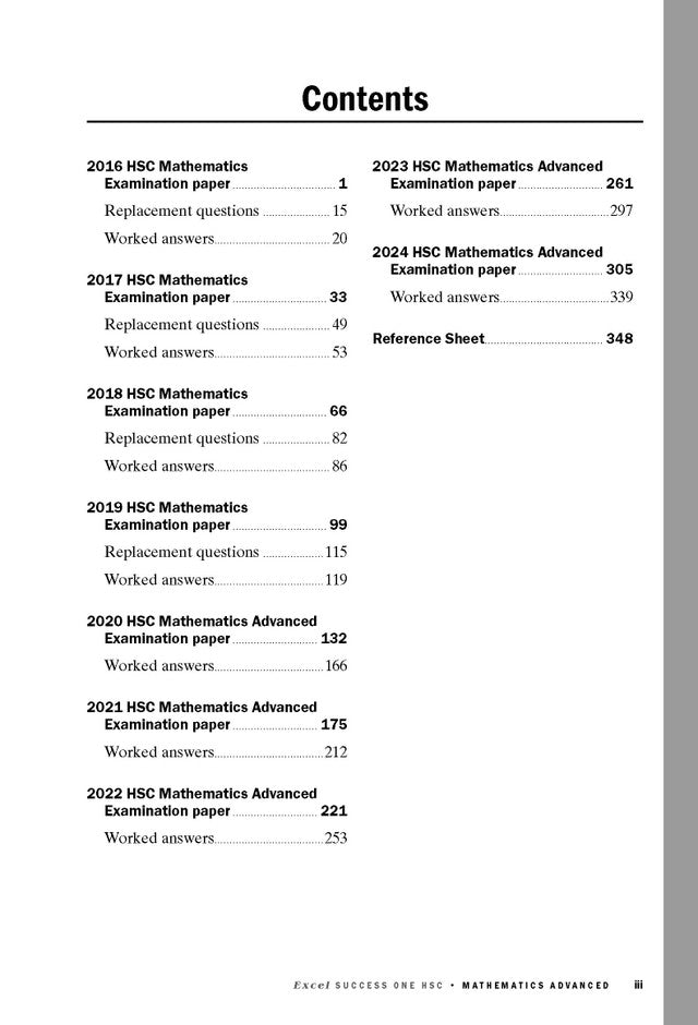 Excel Success One HSC Year 12 Mathematics Advanced (2025 Edition)