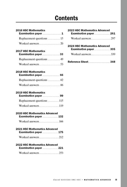 Excel Success One HSC Year 12 Mathematics Advanced (2025 Edition)