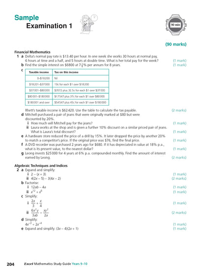 Excel Study Guide - Mathematics Years 9-10