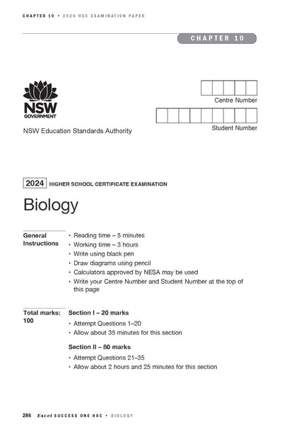 Excel Success One HSC Year 12 Biology (2025 Edition)
